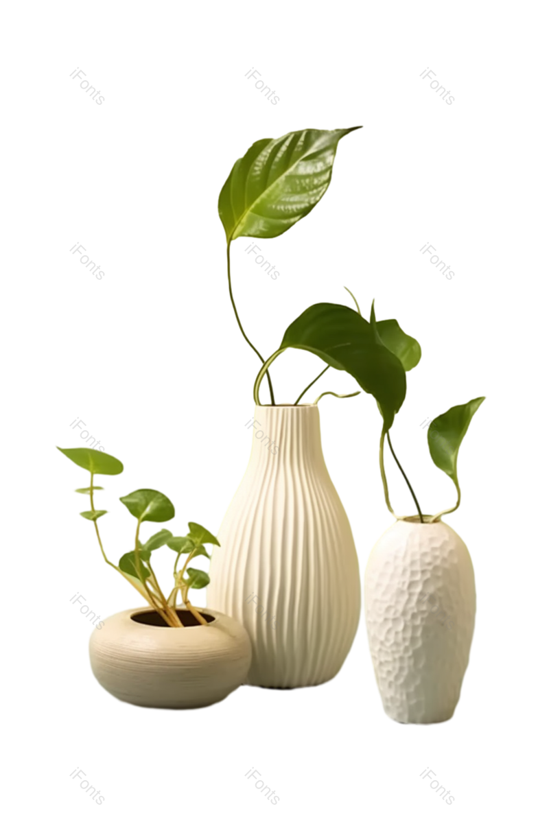 白色图片,石头元素,绿色背景PNG,植物免抠素材